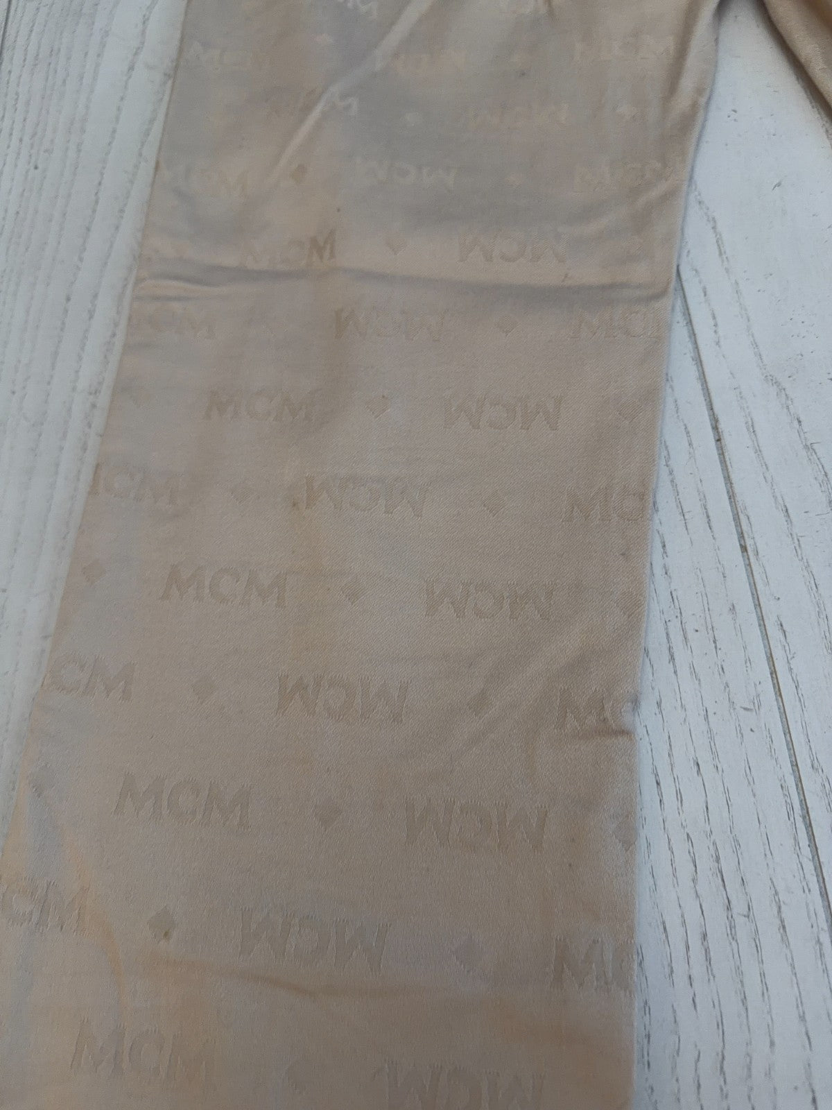 MCM Beige Diamond Logo Pants 28” Waist 28” Inseam  40" Length