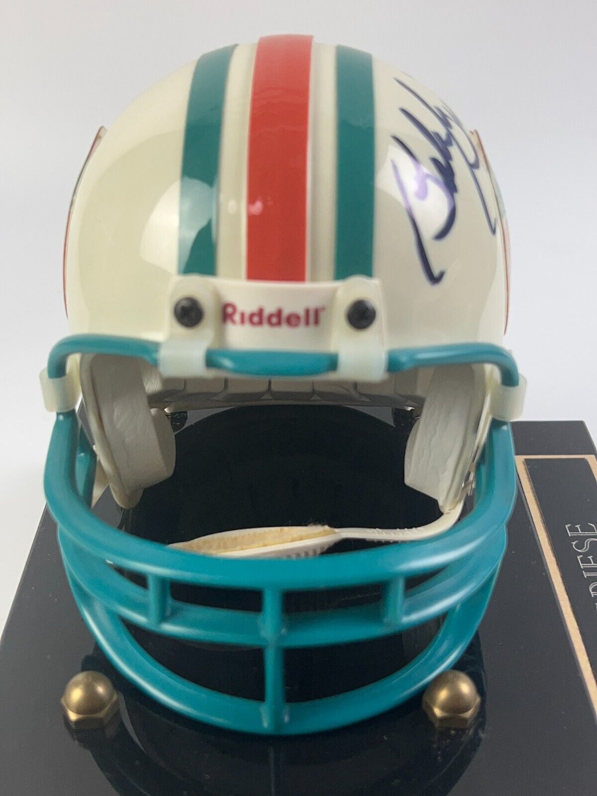 Bob Griese Miami Dolphins Autographed 1972 Throw Back Mini Helmet