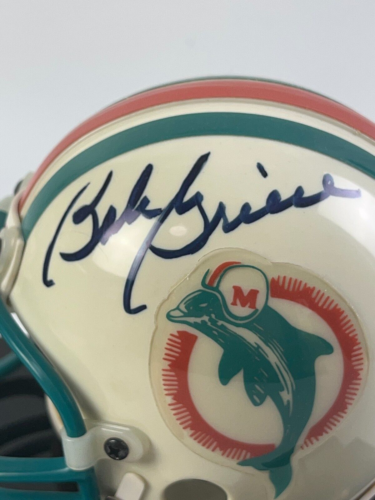 Bob Griese Miami Dolphins Autographed 1972 Throw Back Mini Helmet