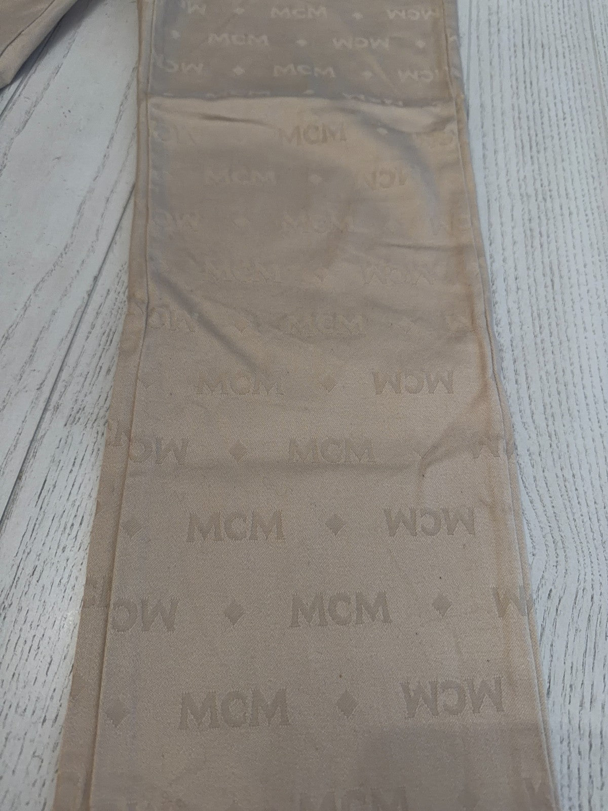 MCM Beige Diamond Logo Pants 28” Waist 28” Inseam  40" Length