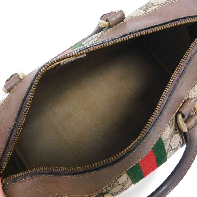 GUCCI Old Gucci Boston Bag Handbag Sherry Line GG Pattern 002・606・39