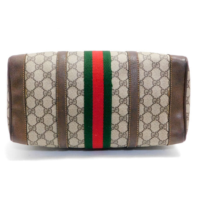 GUCCI Old Gucci Boston Bag Handbag Sherry Line GG Pattern 002・606・39