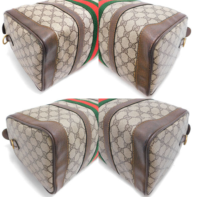 GUCCI Old Gucci Boston Bag Handbag Sherry Line GG Pattern 002・606・39