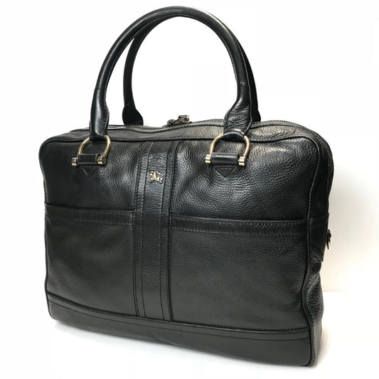 Burberry Vintage Leather Boston Bag | Nova Check Interior | Black | Men's