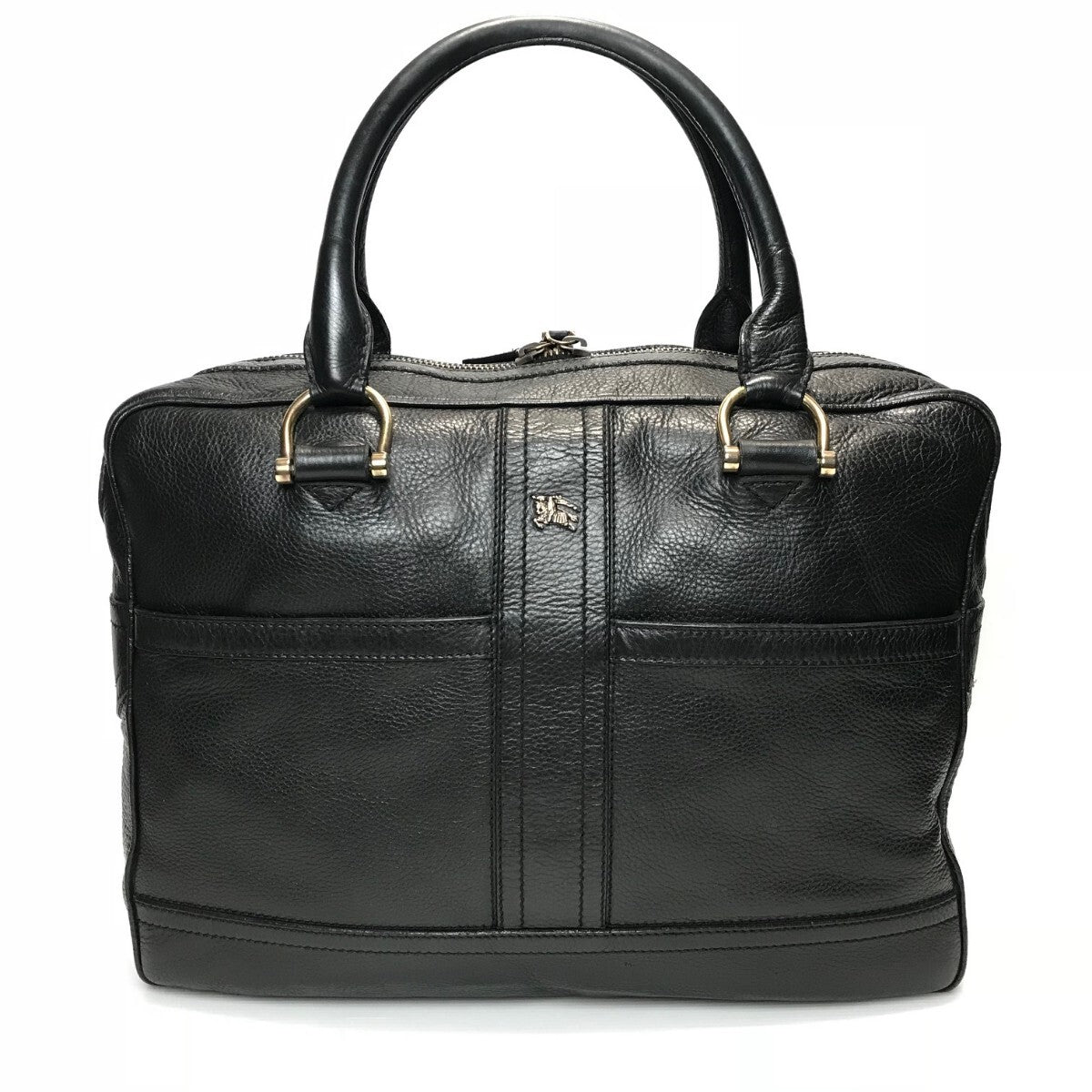 Burberry Vintage Leather Boston Bag | Nova Check Interior | Black | Men's