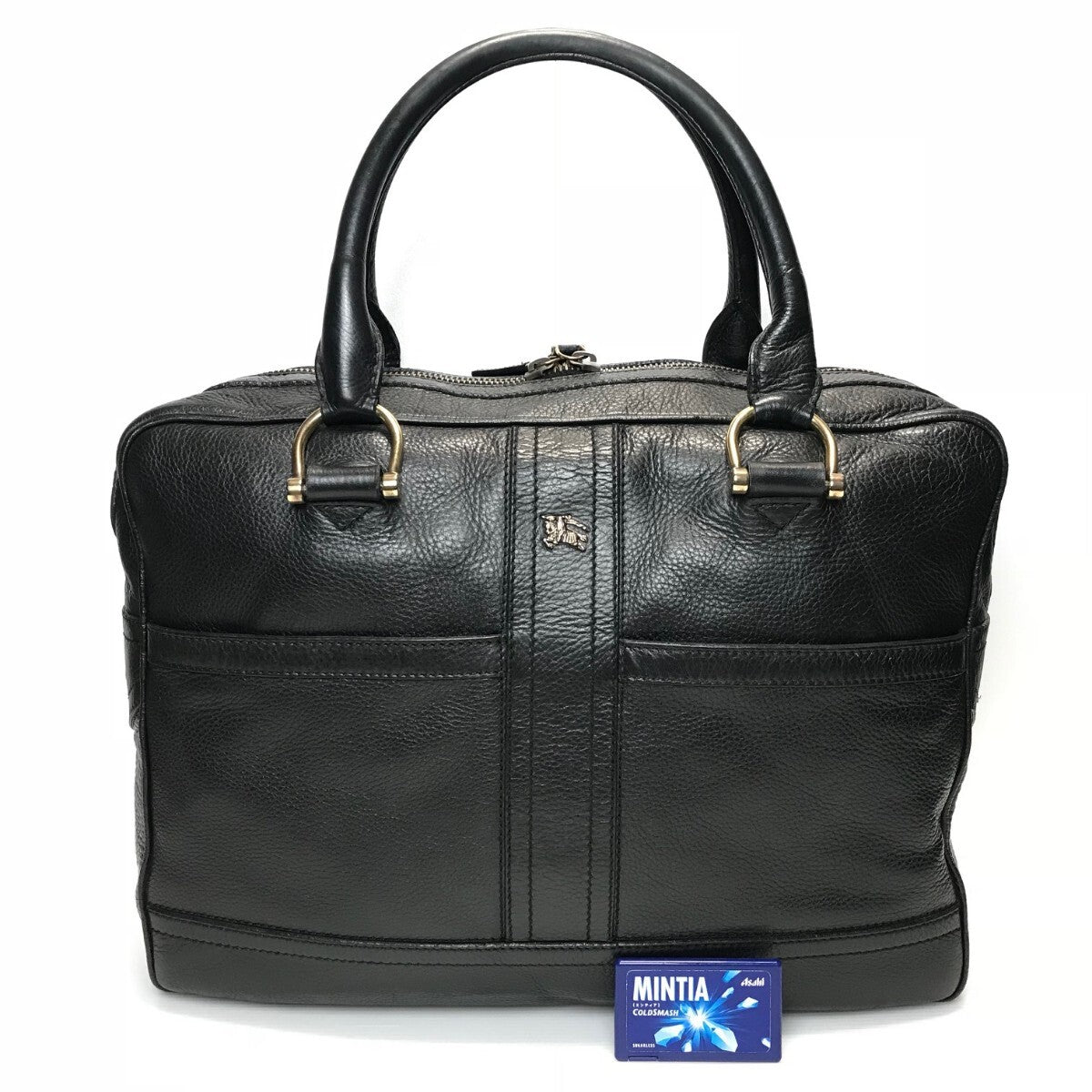 Burberry Vintage Leather Boston Bag | Nova Check Interior | Black | Men's