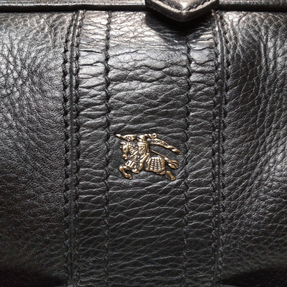 Burberry Vintage Leather Boston Bag | Nova Check Interior | Black | Men's