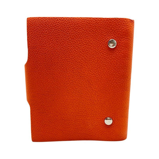 HERMES Ulysse PM Togo Leather Notebook Cover Orange w/Paperwork