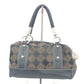 MCM Coated Canvas/ Leather Black/Brown Handbag Boston Bag Gold Hardware 11x6x7