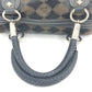 MCM Coated Canvas/ Leather Black/Brown Handbag Boston Bag Gold Hardware 11x6x7
