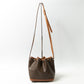 Celine Macadam Drawstring Shoulder Bag | PVC & Leather Crossbody | Dark Brown | Women's