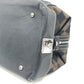 MCM Coated Canvas/ Leather Black/Brown Handbag Boston Bag Gold Hardware 11x6x7