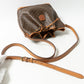 Celine Macadam Drawstring Shoulder Bag | PVC & Leather Crossbody | Dark Brown | Women's