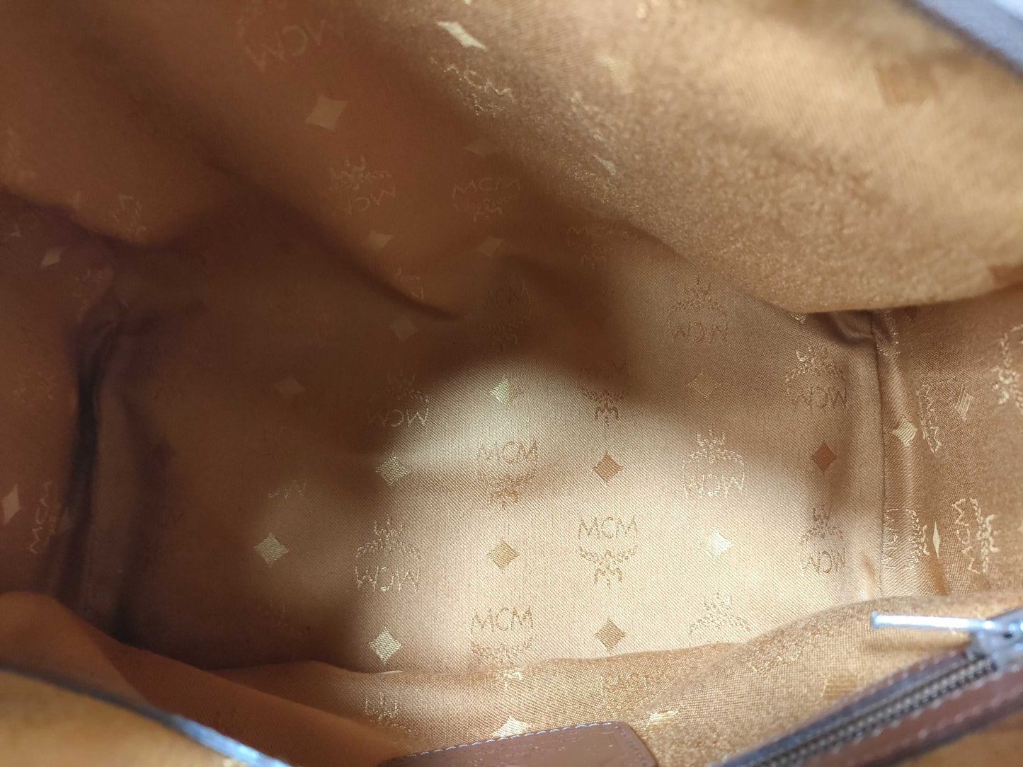 MCM Boston Bag Vintage Cognac Visetos Leather