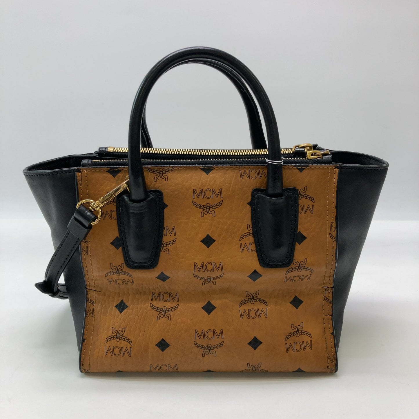 MCM Black/Cognac Visetos Shoulder/Tote Bag