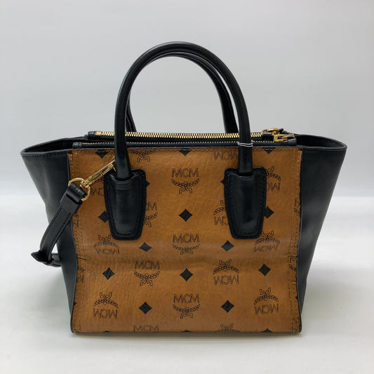 MCM Black/Cognac Visetos Shoulder/Tote Bag