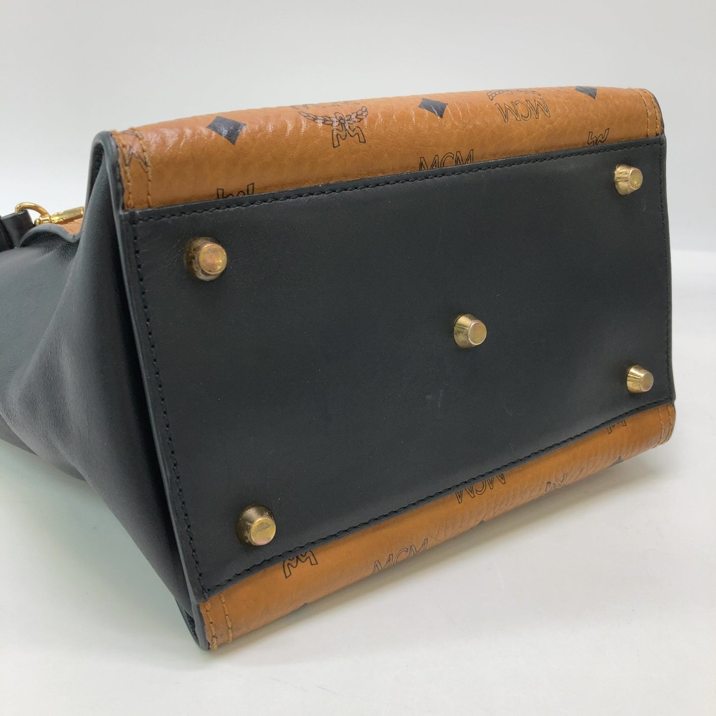 MCM Black/Cognac Visetos Shoulder/Tote Bag