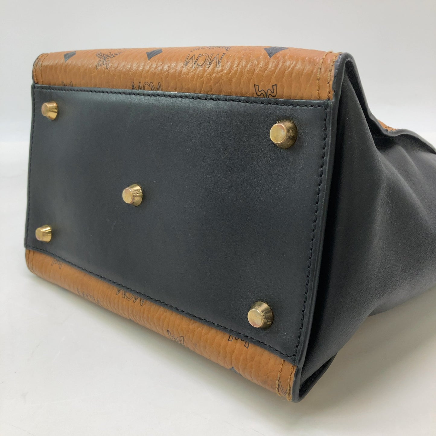 MCM Black/Cognac Visetos Shoulder/Tote Bag
