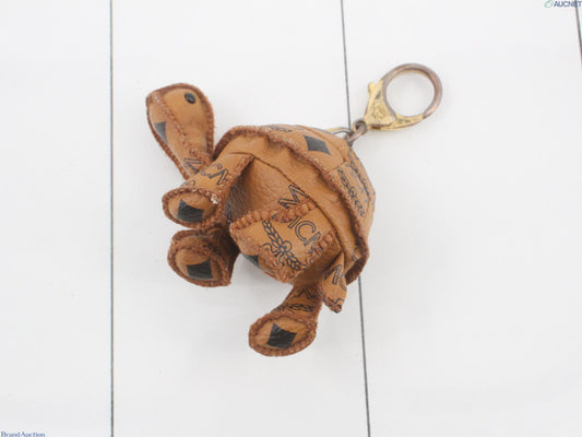 MCM Visetos Turtle Charm Keychain | Cognac Brown | Pre-Owned