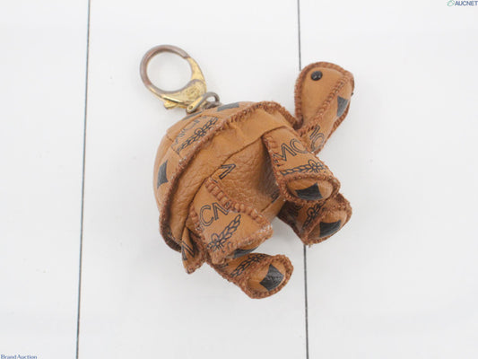 MCM Visetos Turtle Charm Keychain | Cognac Brown | Pre-Owned