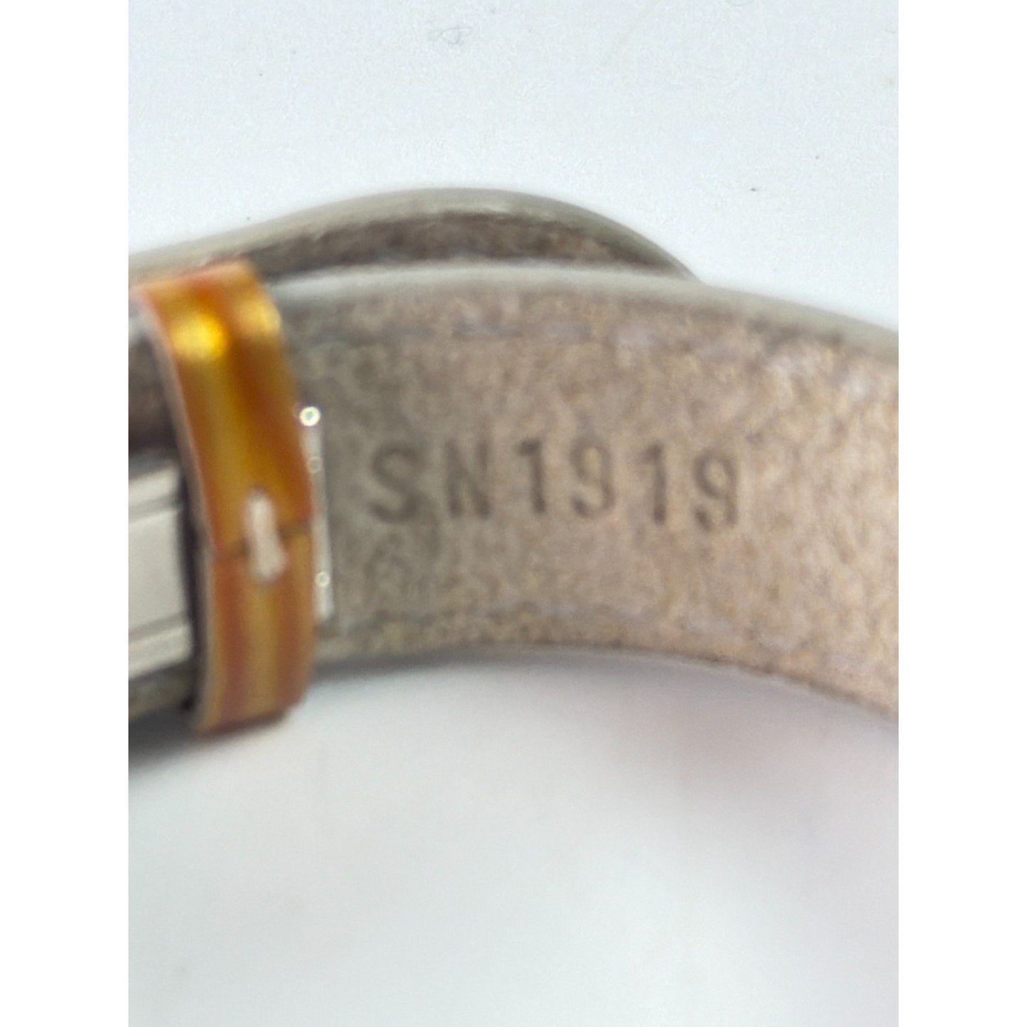 LOUIS VUITTON Epi Bracelet Gold x Orange x Silver Adjustable Approx 8in