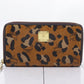 MCM Visetos Leopard Print Zip-Around Long Wallet | Cognac Brown