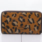 MCM Visetos Leopard Print Zip-Around Long Wallet | Cognac Brown