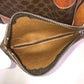 CELINE shoulder bag, drawstring type, Macadam pattern, brown, M12, with pouch