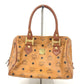 MCM Visetos Boston Bag | Canvas & Leather | Cognac | 0881N