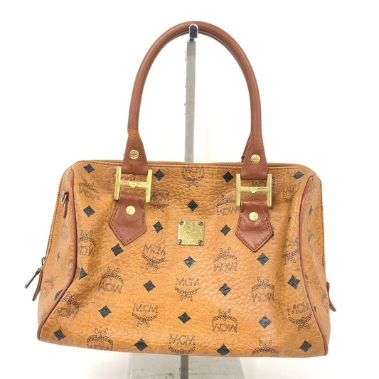 MCM Visetos Boston Bag | Canvas & Leather | Cognac | 0881N