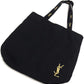 YSL Yves Saint Laurent Parfums Novelty Tote Bag Black Gold Embroidery Logo