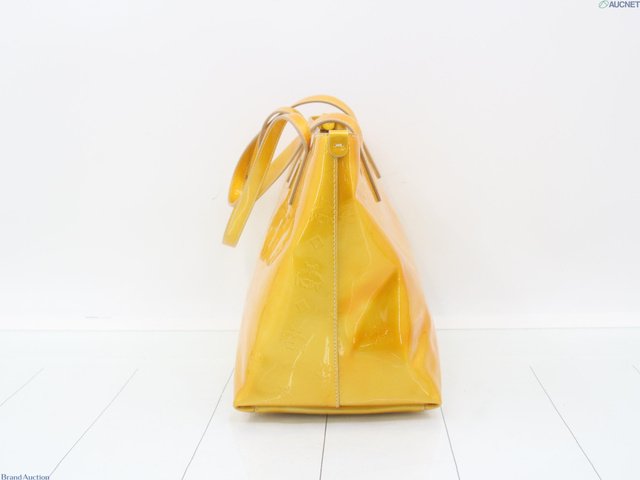 MCM Yellow Vernis Handbag Gold Hardware Tote Bag w/COA