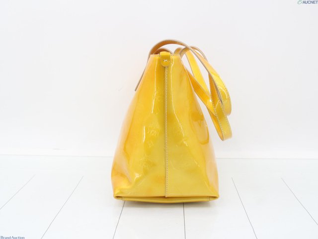 MCM Yellow Vernis Handbag Gold Hardware Tote Bag w/COA