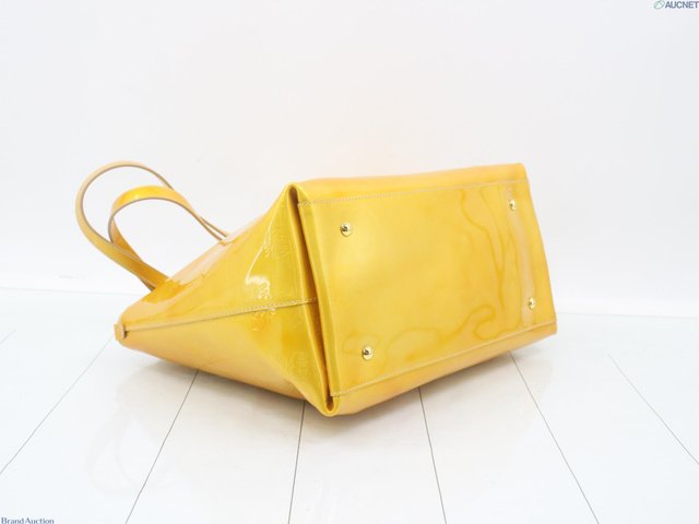 MCM Yellow Vernis Handbag Gold Hardware Tote Bag w/COA