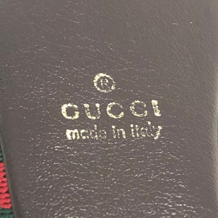 GUCCI GG Canvas Sherry Line Sneaker Key Charm Chain Ring Brown Beige