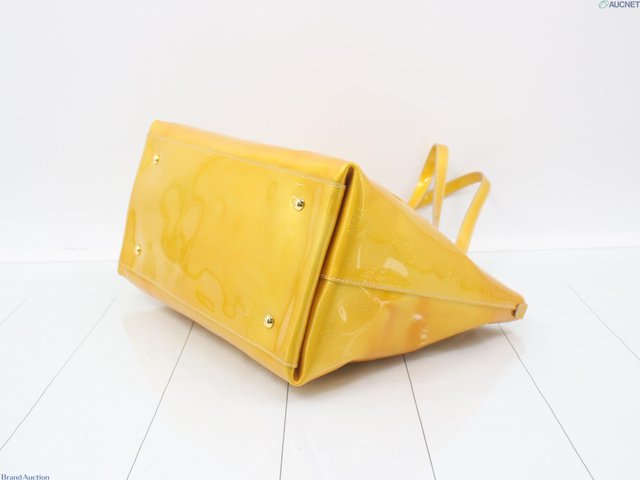 MCM Yellow Vernis Handbag Gold Hardware Tote Bag w/COA