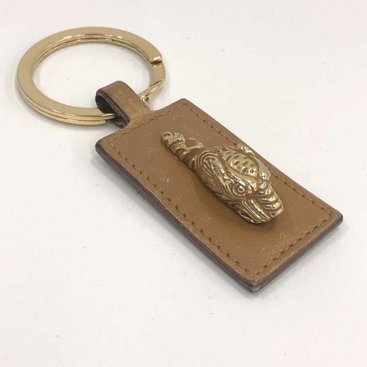 Gucci Tiger Metal Leather Key Ring Keychain Bag Charm