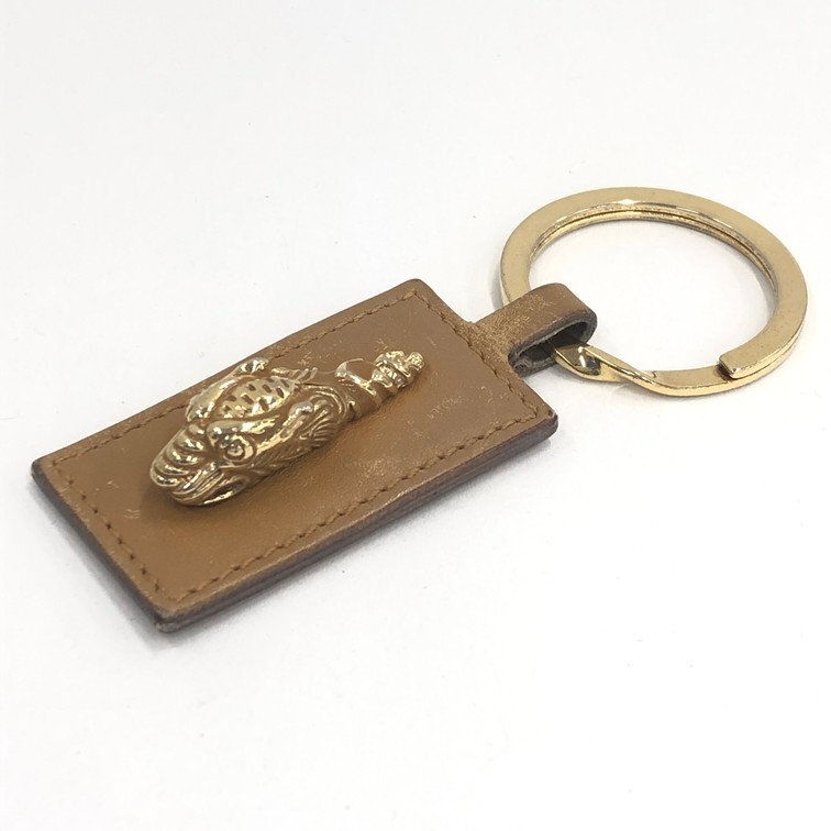 Gucci Tiger Metal Leather Key Ring Keychain Bag Charm
