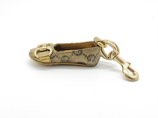 Gucci GG Canvas Horsebit Shoe Charm Keychain – Beige & Brown