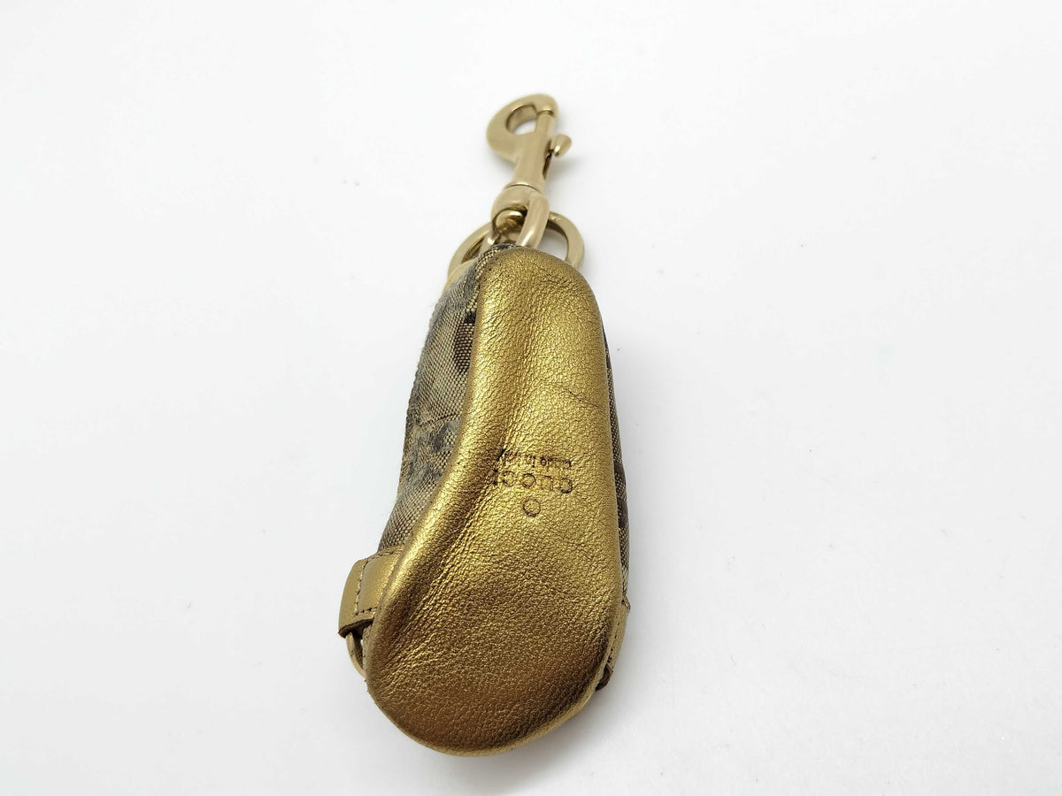 Gucci GG Canvas Horsebit Shoe Charm Keychain – Beige & Brown
