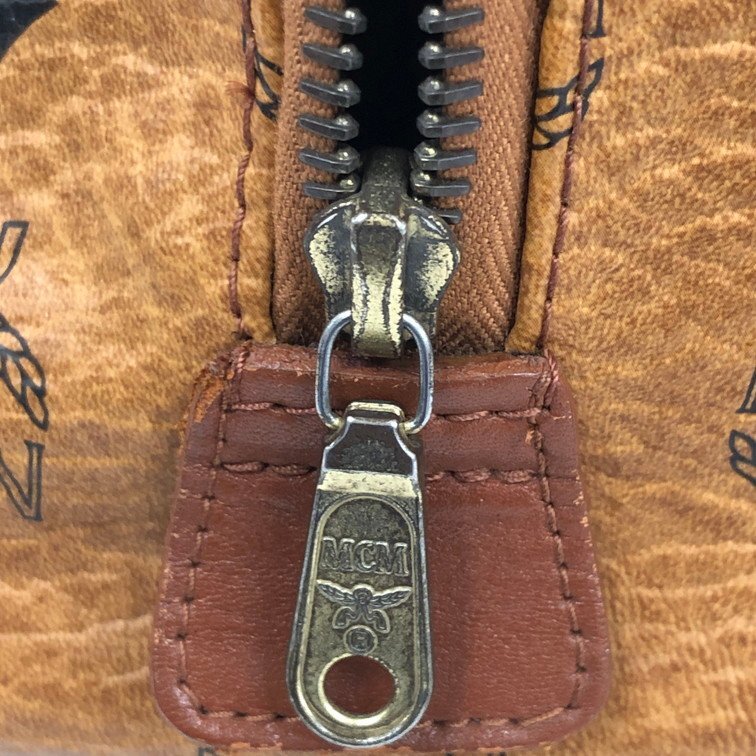 MCM Visetos Boston Bag | Canvas & Leather | Cognac | 0881N