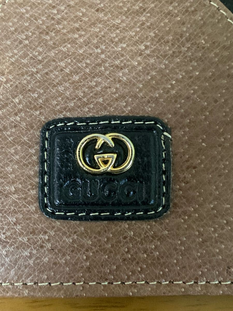 GUCCI Long Wallet Black Brown Women's Vintage