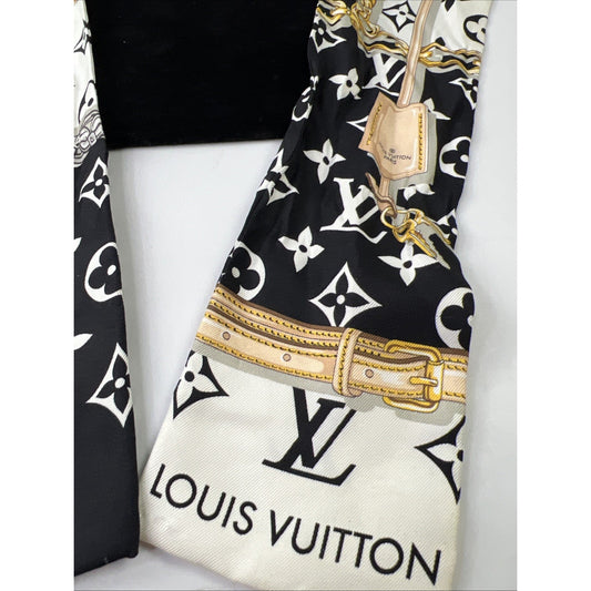 Louis Vuitton Bando Monogram LV Logo Ribbon Scarf