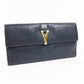 YSL Yves Saint Laurent Y-Line Long Wallet | Black Leather | Women's