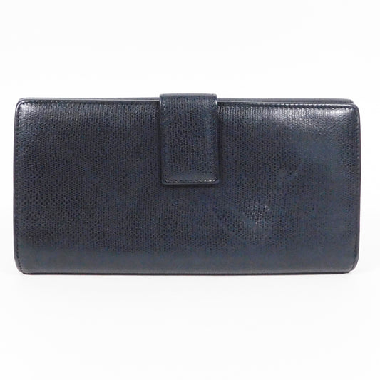 YSL Yves Saint Laurent Y-Line Long Wallet | Black Leather | Women's