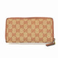 GUCCI × NY New York Yankees Gucci Shima Beige Long Wallet Round Zip