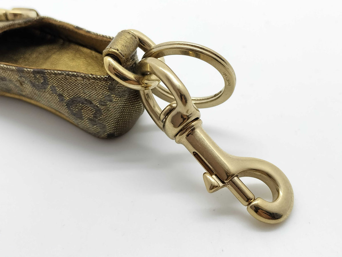 Gucci GG Canvas Horsebit Shoe Charm Keychain – Beige & Brown