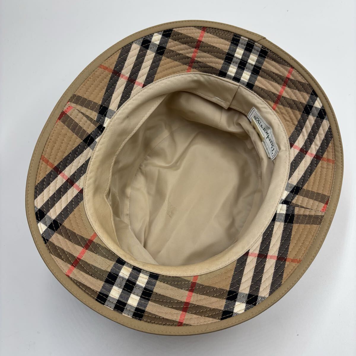 Burberry Nova Check Bucket Hat | Cotton | Beige | Size L | Unisex