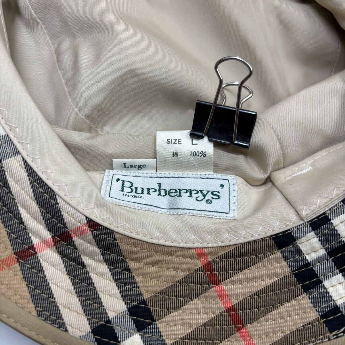 Burberry Nova Check Bucket Hat | Cotton | Beige | Size L | Unisex