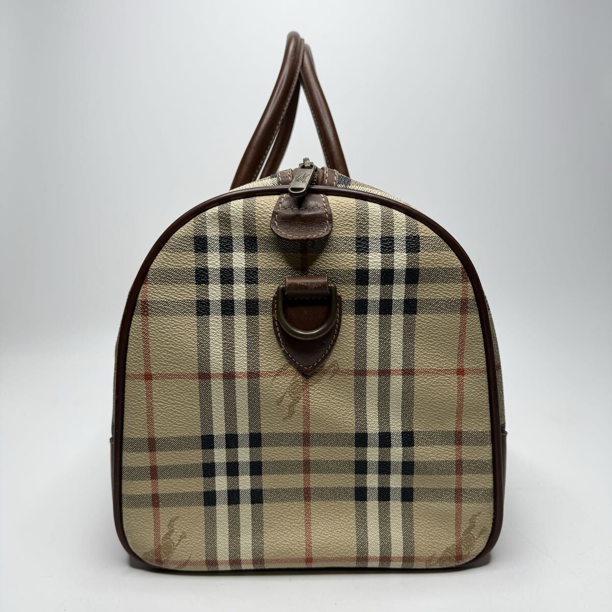 Burberry Nova Check Boston Bag | PVC & Leather | Beige | Unisex